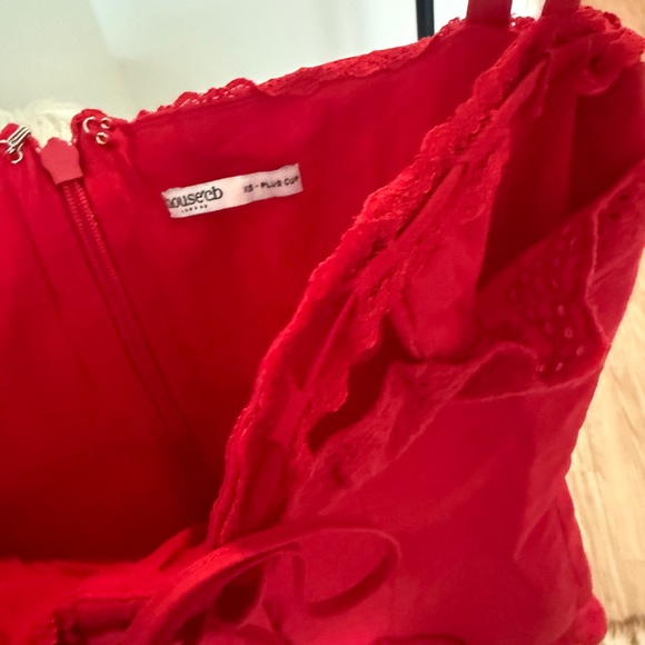 House of CB Red Button-Up Lace Chemise - Picture 9 of 9